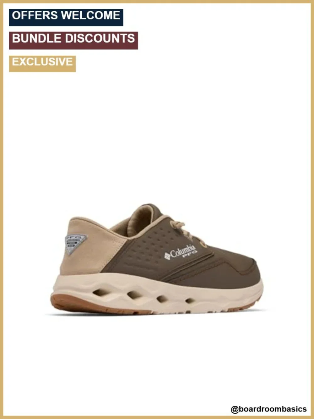 Men's Relaxed Fit Boat Shoes with Collapsible Heel - Water Repellent Canvas